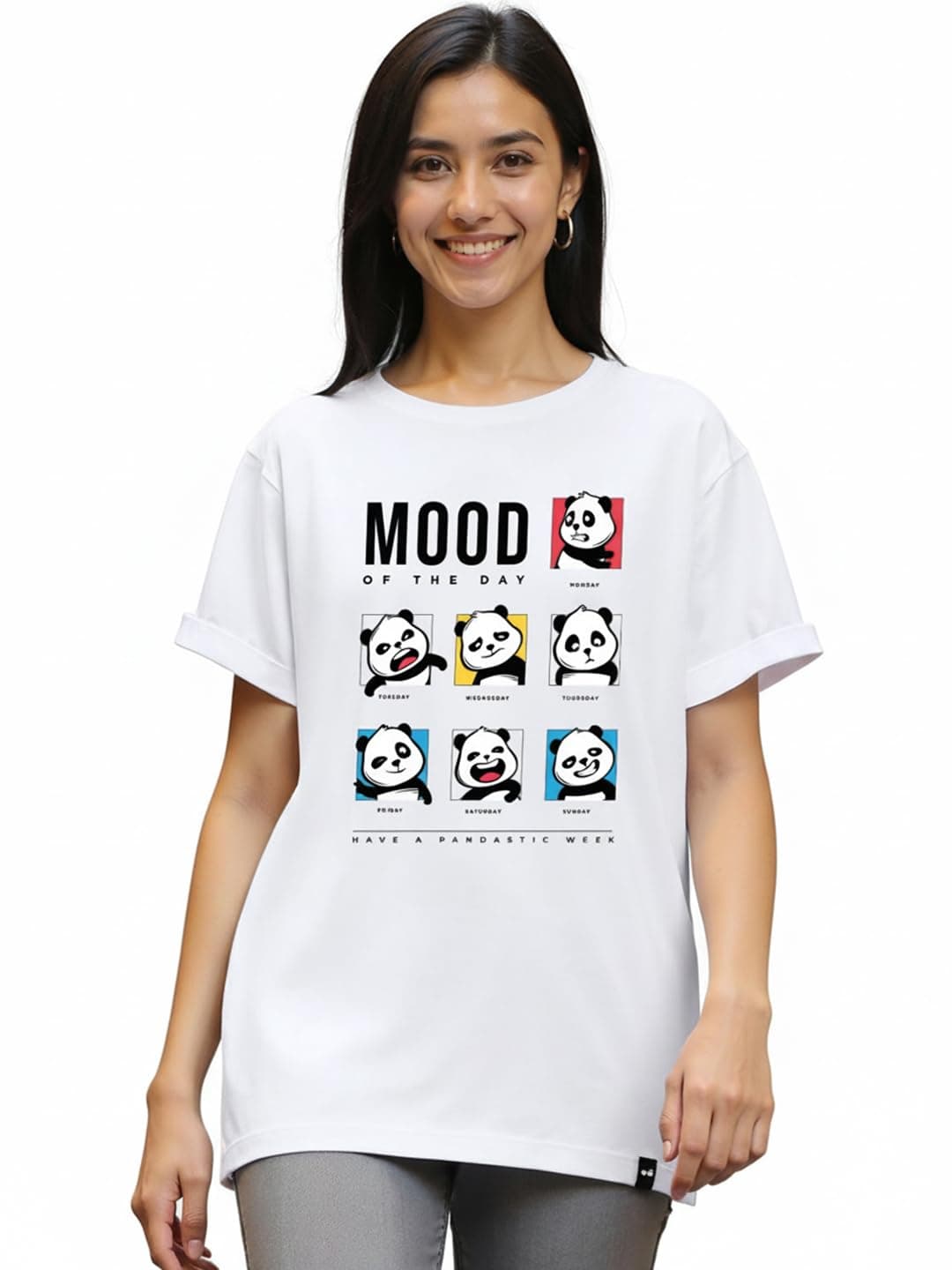 Bewakoof Women's Graphic Printed 100% Cotton T-Shirt - Boyfriend Fit, Round Neck, Half Sleeve Relaxed Fit