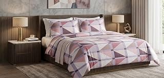 Raymond Home Divasa Printed Double Size Bedsheet with 2 Pillow Covers, 220 Cm X 250 Cm Soft Feel Microfiber Fabric (Red)