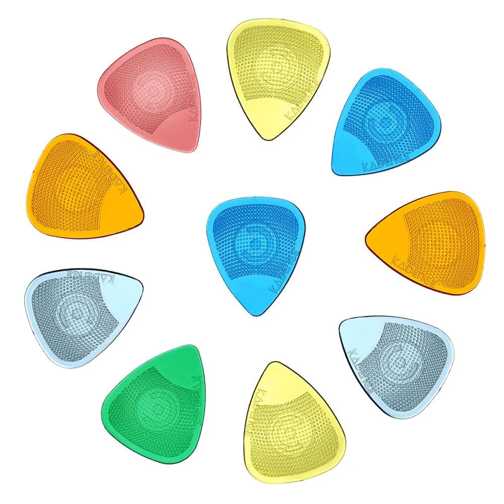 Kadence 10 Guitar Picks with Hostile Grip in 0.48 Thickness in Mix Colors, Anti slip, Stronger, Guitar Plectrums