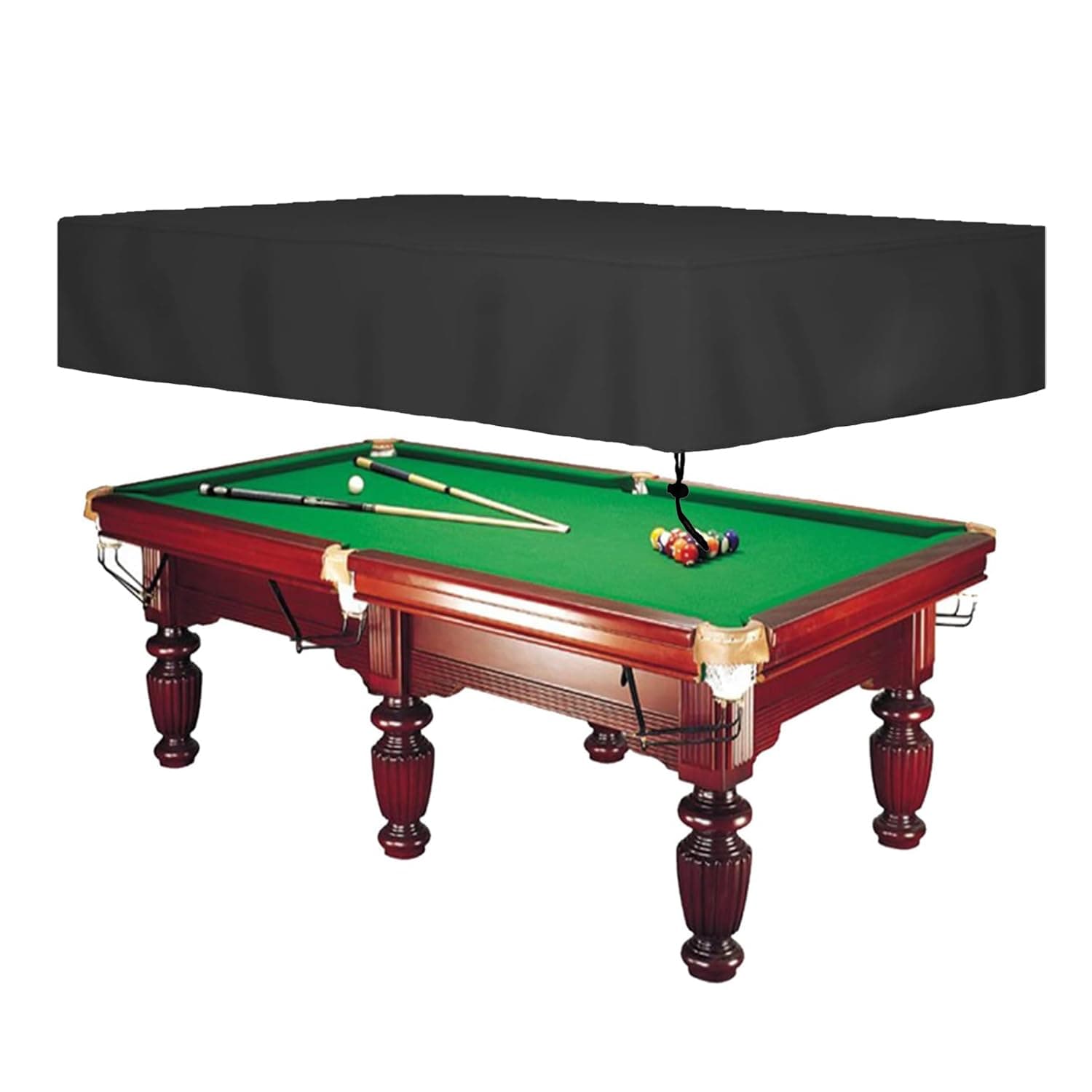 Encasify Billiard Pool Table Cover, Dustproof, Waterproof & Tearproof Covers for Pool Table 7/8/9FT Fitted - Polyester Material - Black (8 Feet (254cm x 140cm X 20cm))