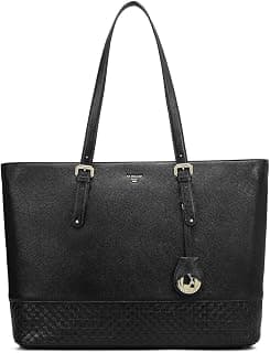 Da Milano Genuine Leather Black Tote (Large)