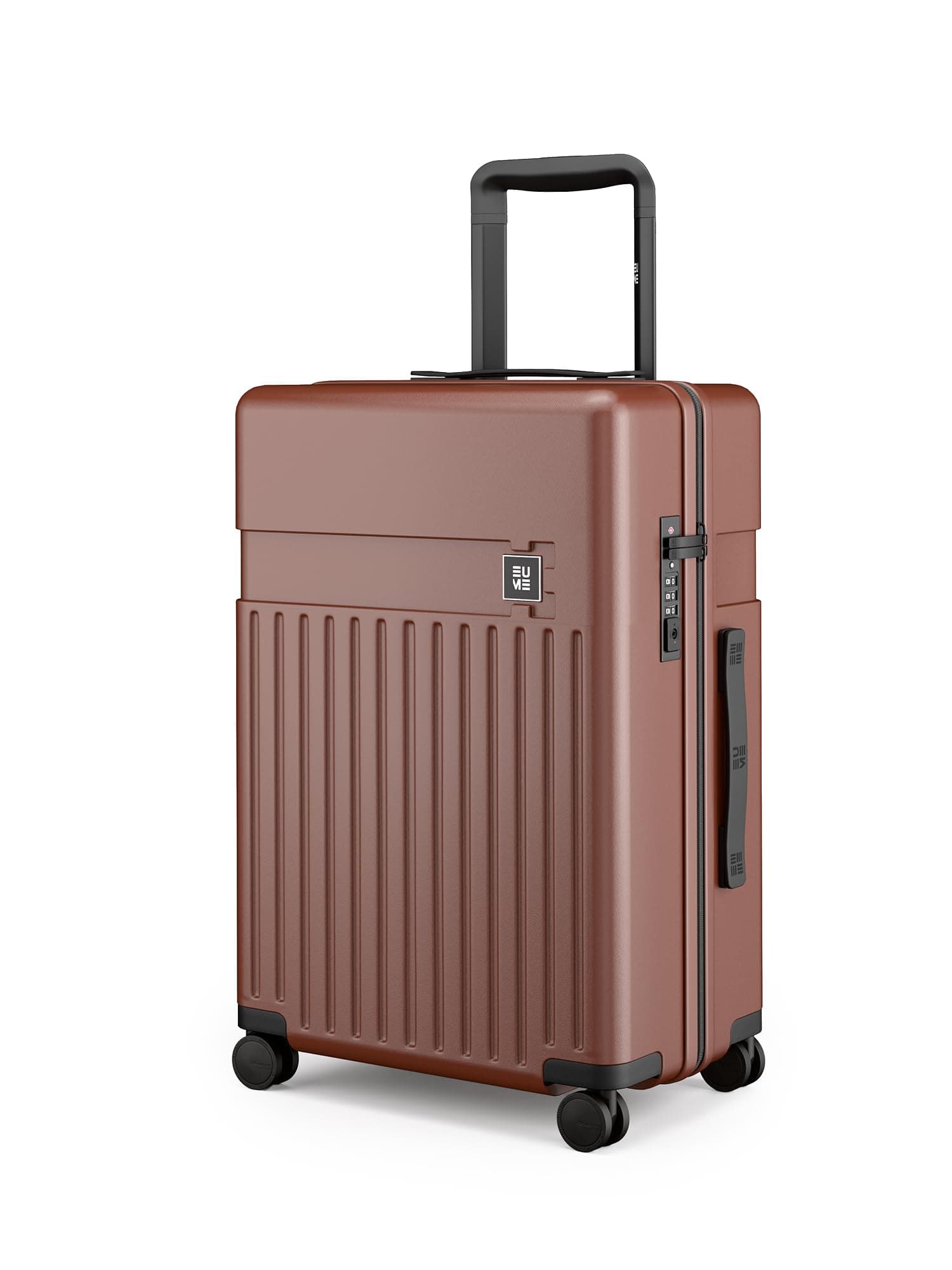EUME Classic Check-in Trolley Bag Medium Size for Travel 65 Cm Cambridge Brown | Polycarbonate (PC) 8 Hinomoto Wheels Suitcase | Travel Bags for Luggage Trolley