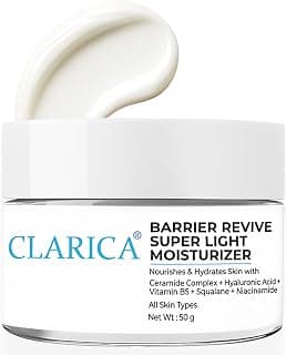 CLARICA Ceramide Moisturizer | 72H Hydration & Barrier Repair | With 5 Ceramides, Hyaluronic Acid & Niacinamide | For Normal to Dry Skin | 50g