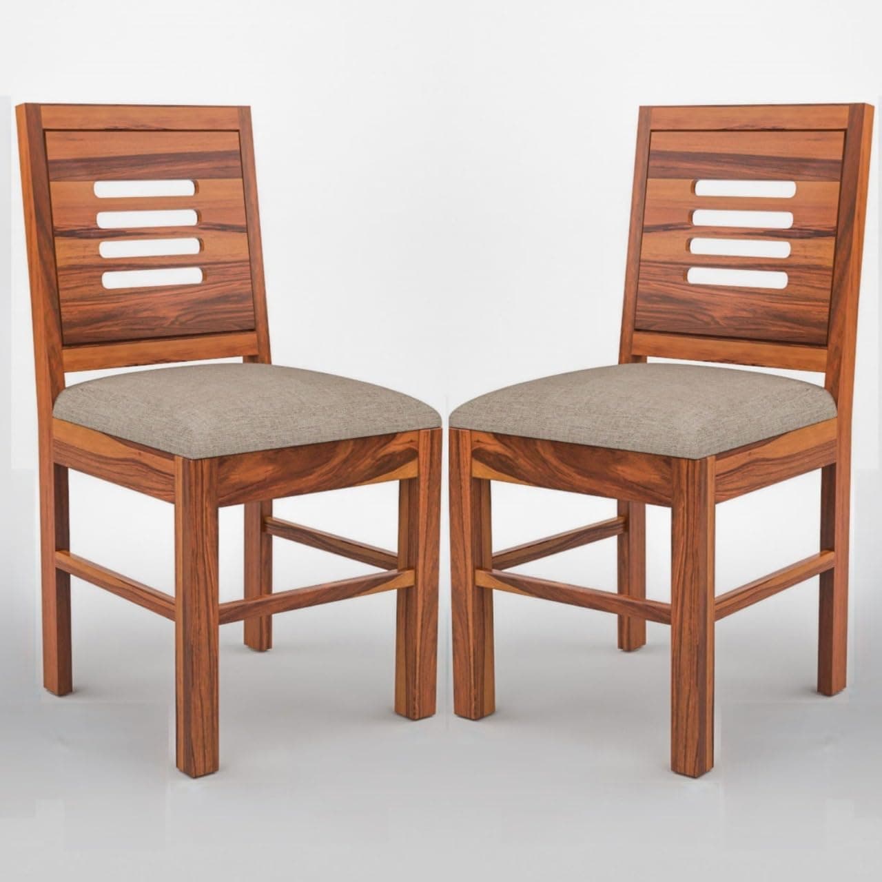 Adichwal Furniture Sheesham Wooden 2 Dining Chair Set for Living Room | Solid Wood Study Chair for Living Room | Office Chair for Home & Office | Rosewood Chair Set (Set of 2, Honey B)