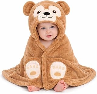 First Kick First Kick New Born Baby Blanket Pack of Super Soft Bathrobe Wrapper Bath Towel for Boys, Girls, Babies (Beige, Length 82 cm x Width 82 cm, 0-12 Months)