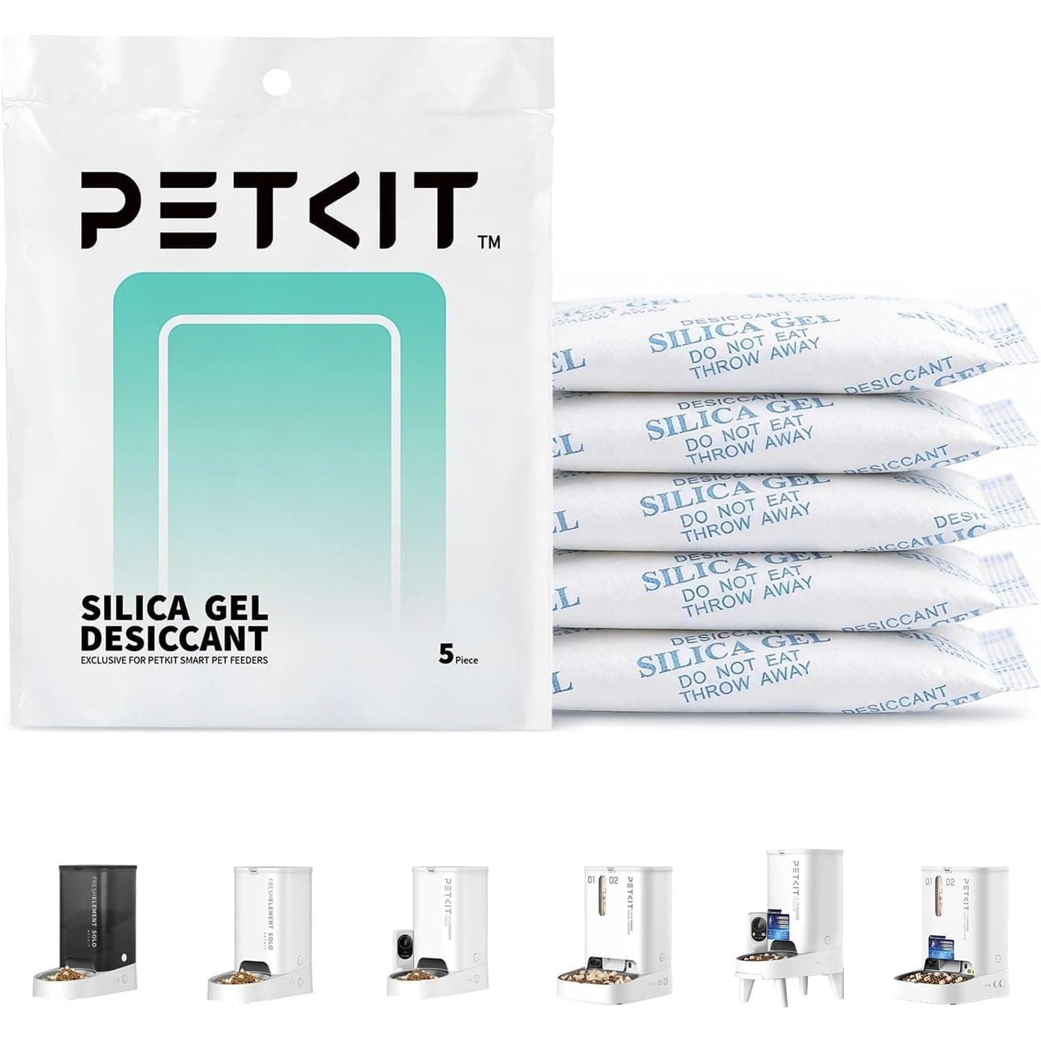 PETKIT Replaced Desiccant for All Smart Feeders - 5 Packs, Replacement Desiccant Bags for Automatic Pet Feeders