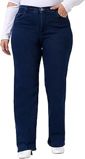 Nifty Women's High Rise Denim Stretchable Straight Fit Plus Size Jeans