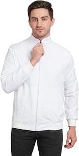 Generic Casual Jacket,White Jacket,Men Winter Jacket,Stylish Jacket,Light Weight Jacket,Full Sleeve Polyster Bomber Jacket,Jacket For Men,jacket14.