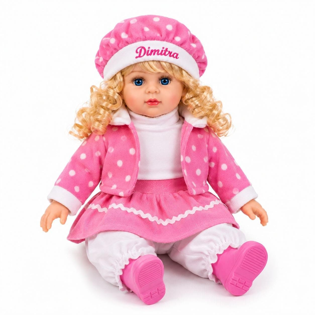 Dimitra Cute Baby Doll Soft Plush Musical Poem Baby Girl Doll |Big Size Original | Plush Soft Clothing |Cute Looking Poem Baby Girl Doll 40 cm (Colour and Dress as per Stock)