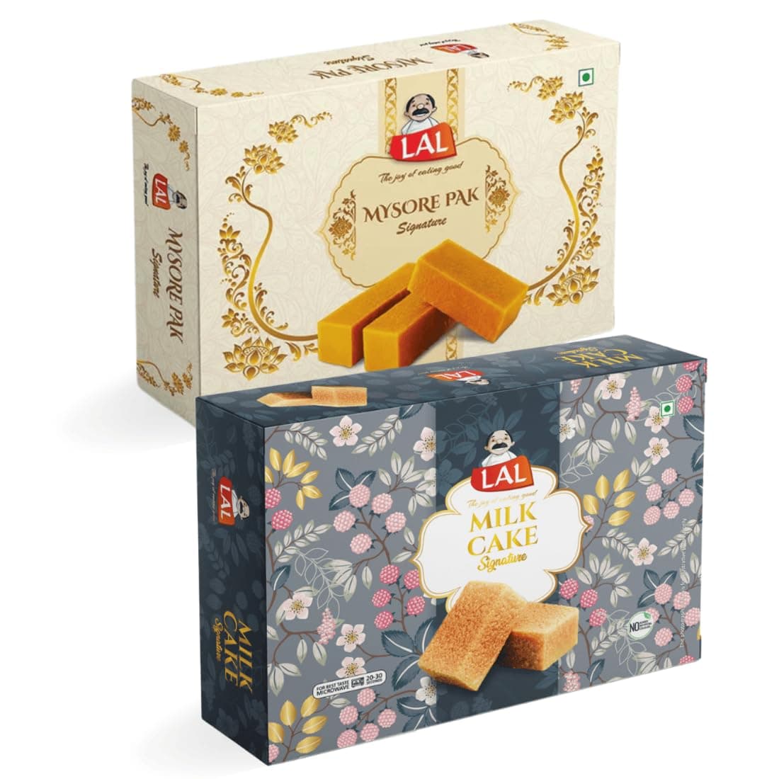 Lal Sweets Combo of Mysore Pak Signature 400g and Milk Cake 400g || Made With Milk Solids and Cow Ghee || Mysuru Sweet || Traditional Taste Of Mysuru ||
