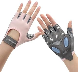 TecoKart® Gym Gloves Half Hand Gloves for Women Weight Lifting Gloves for Gym Workout Bike Gloves Gym Accessories for Women Liquid Silicone Anti-Slip and Wear-Resistant Hand Gloves for Women & Men