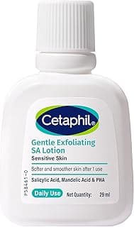 Cetaphil Gentle Exfoliating SA Lotion 29ml | Lightweight Daily Moisturizer with Salicylic Acid, Mandelic Acid & Gluconolactone | 48 Hr Hydration & Gentle Exfoliation | For Sensitive Skin