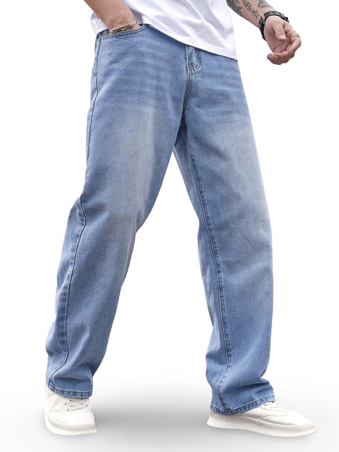 KOTTY Men’s Relaxed Fit Straight-Leg Jeans|Comfortable & Durable Denim Jeans