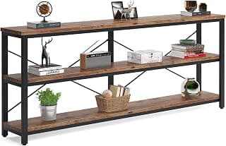 TEKAVO Engineered Wood Console Table for Living Room | 180 CM | Entryway Table with Shelf Storage Shelf | Sofa Side Table | Hallway Furniture | Brown | DIY