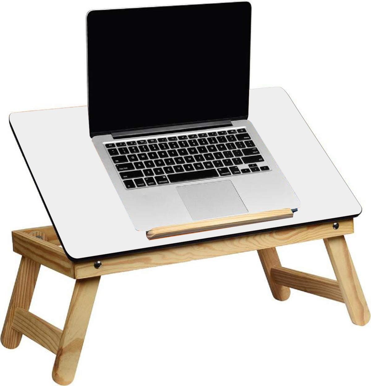 YAJNAS Portable Whiteboard Study Table Laptop Desk Height Adjustable | Premium Wooden 2 in 1 White Board & Study Table | Lap Bed Table for Kids & Adults | Home Office Online Classes Presentation