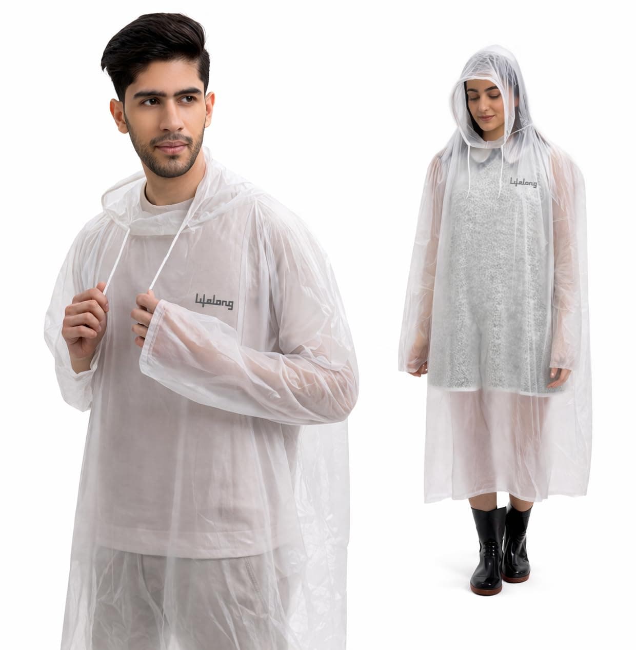 Lifelong Waterproof Unisex Rain Coat Hooded Full Sleeves Outdoor Men, Women, Boys & Girls Rainwear Poncho Raincoat for Camping, Hiking & Travelling (1Pc)
