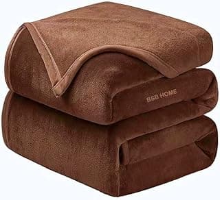 BSB HOME Mink Blanket for Double Bed 1.9 kg Blanket | Ultrasoft & Lightweight Solid Blanket for Winter & Mild Winter Sofa, Couch - Double, 90x88 inches - 1.9 kg | Coffee Or Brown | TC - 300