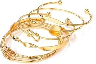 Shining Diva Fashion Set of 5 Latest Stylish MultilayerBangle Bracelet for Women and Girls