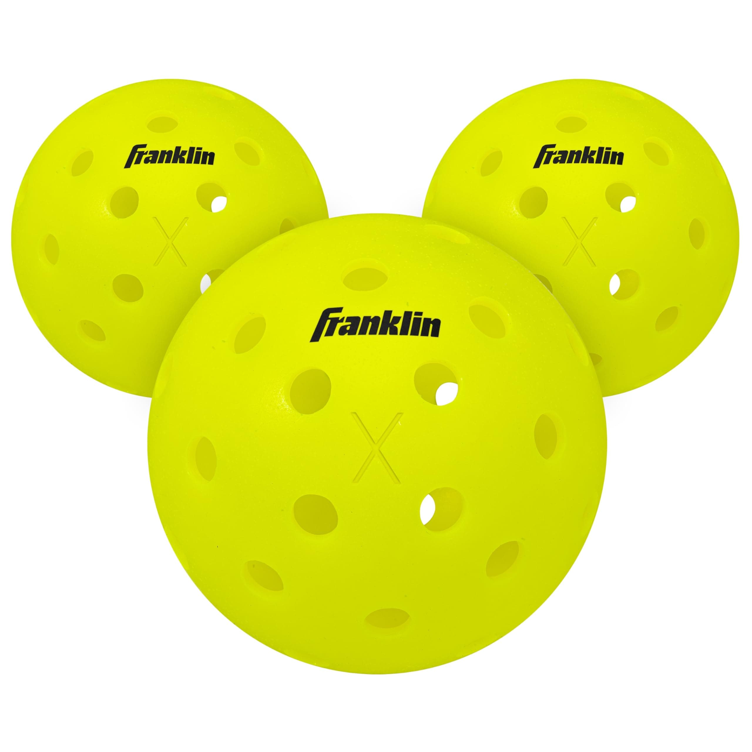 Franklin Sports Plastic X-40 Performance Outdoor Pickleballs, Yellow