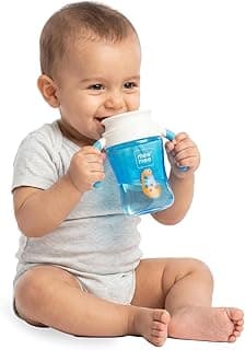 Mee Mee 360° Spout Trainer Sipper 240 ml | Dual Handle, Anti-Leak & Spillproof Sippy Cup for Toddlers | Non-Toxic & BPA-Free | Dust Cover | Lightweight & Easy Grip Handles (Blue)