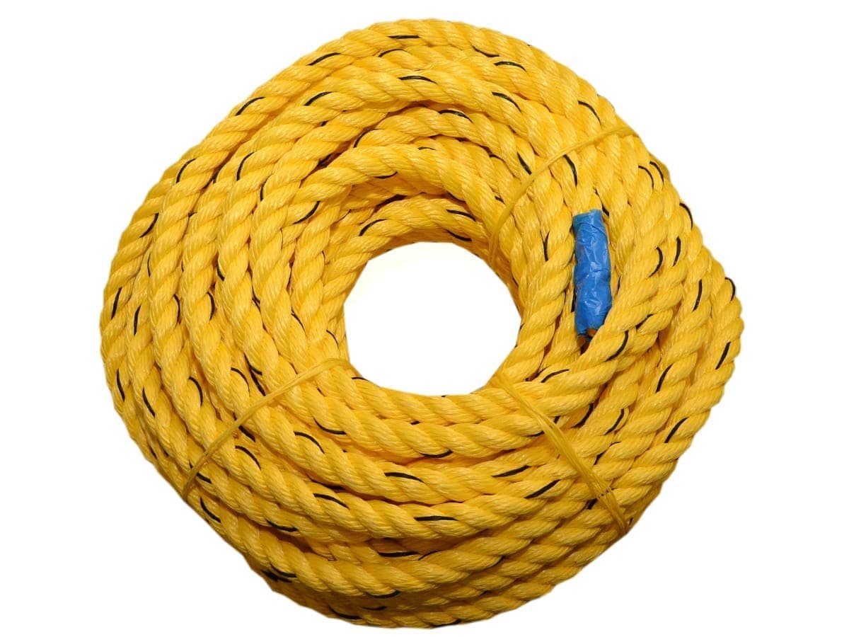 Lifestyle Helpmate Heavy-Duty Yellow Twisted Utility Rope, High Strength Utility Rope for Marine, Industrial, and Outdoor Use (8 mm, 30 Meter)