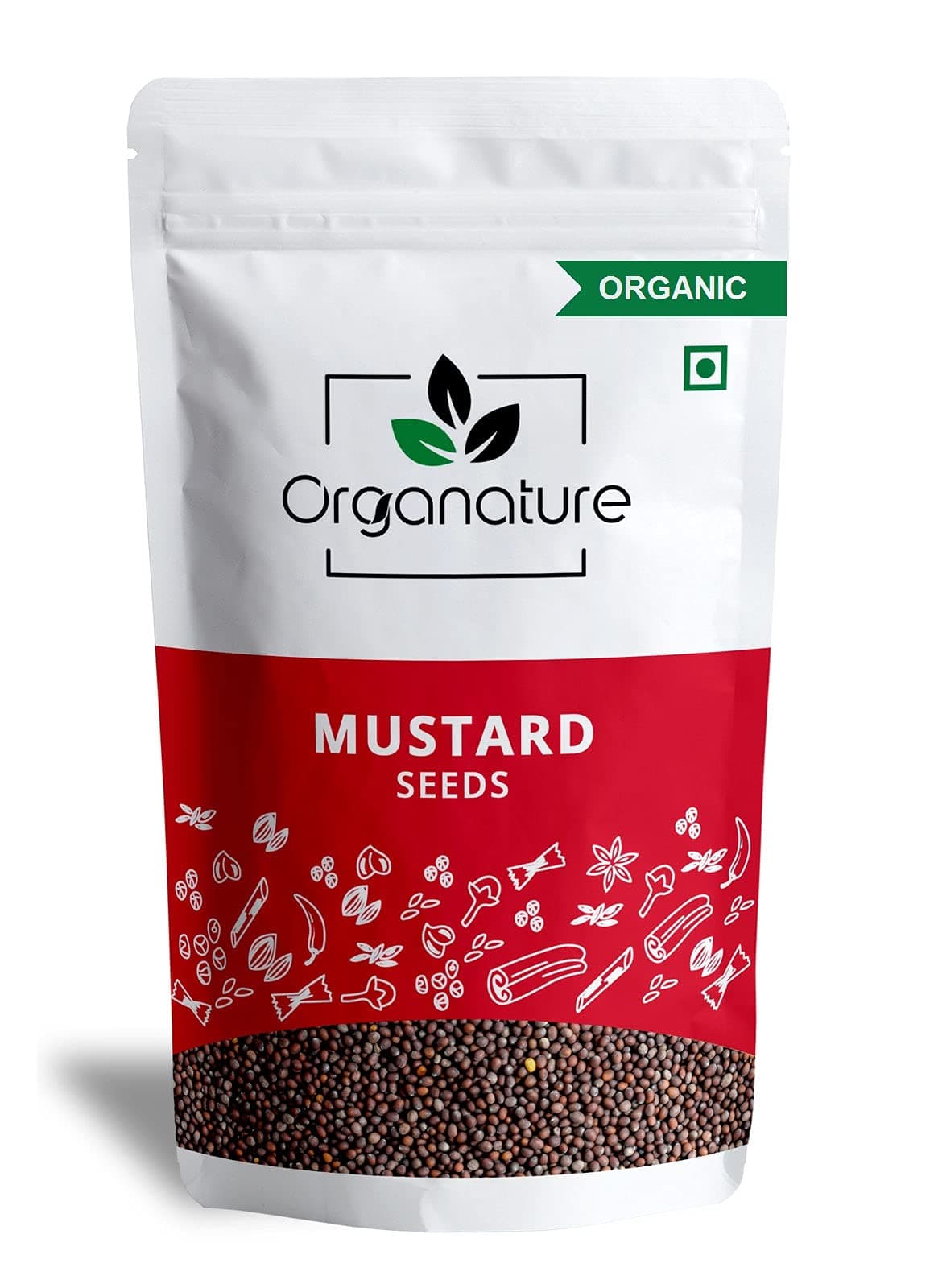 Organature Organic Fresh Mustard Seeds (Small) Sarso | Whole Rai | Whole Mustard Black | Indian Spice - Pack of (350 Grams) - Naturally Processed, Brown Mustard