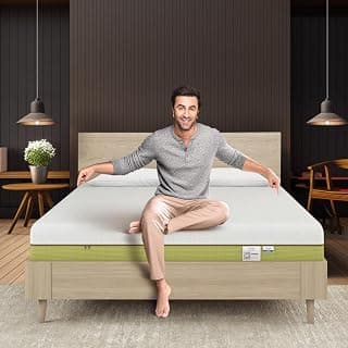Nilkamal SLEEP ECOAIR™ 100% Natural Latex Foam Mattress, Cool Tencel Fabric, Ideal Softness-to-Support Ratio (Queen, 78X60X6, White & Green)