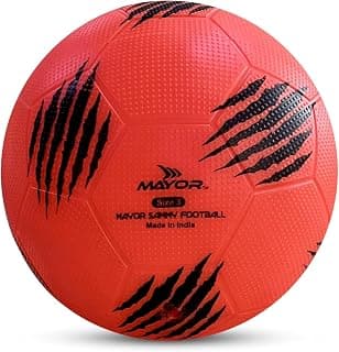 Mayor Sammy Indoor and Outdoor Rubber Football Kids Football for Age Group Under 9 Years - Size: 3 (Pack of 1, Red)