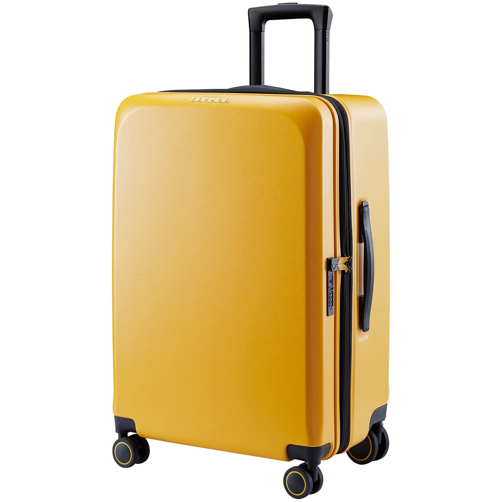 Verage Luxe Freeland 78 cms Yellow Check-in Hardsided Trolley Bags for Travel, Expandable Hardshell Suitcase with Spinner Wheels, TSA Approved Lock Luggage (Large-Check-in_28")