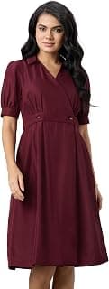 Symbol Premium Women's Fit & Flare Wrap Dress (Midi Length | Stylish | Desk-to-Dinner) (Available in Plus Sizes)