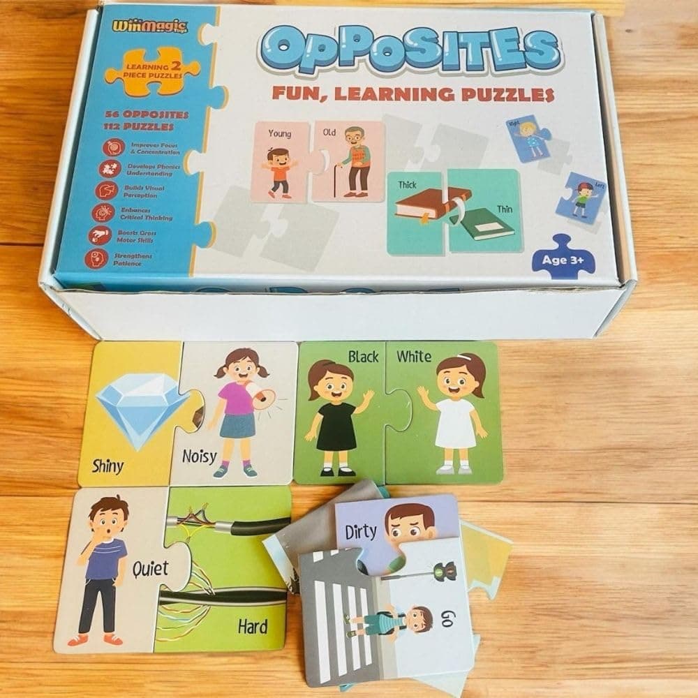 ToyMagic Opposites Early Learning Puzzle for Kids | 56 Sets – 112 Pieces | Educational Game for Toddlers Ages 3 & Up | Montessori Toy & Gift for Boys & Girls
