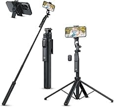 Portronics Lumistick 2 Portable Smart Selfie Stick with Upto 6ft. Tripod Stand, 3 in 1 Multifunctional Design, Detachable Bluetooth Remote Compatible for iPhone/Android, Best for Vlogging/Photo Shoot