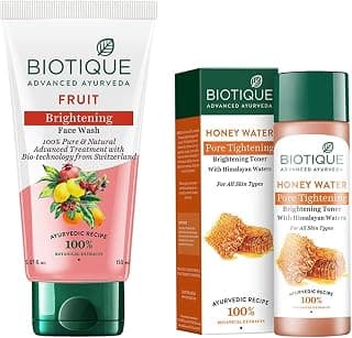 Biotique Bio White Advanced Fairness Face Wash, 150ml And Biotique Bio Honey Water Clarifying Toner, 120ml