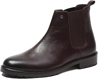 Monte Carlo Mens Solid Slip on Genuine Leather Chelsea Boots (201824FW)