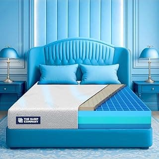 The Sleep Company Luxe Pro SnowTec Mattress | SmartGRID + Natural Latex | SnowTec® Cooling Fabric | Plush Medium-Soft Feel | Luxury Latex for Cooler Sleep | King Size Bed Mattress 78x72x6