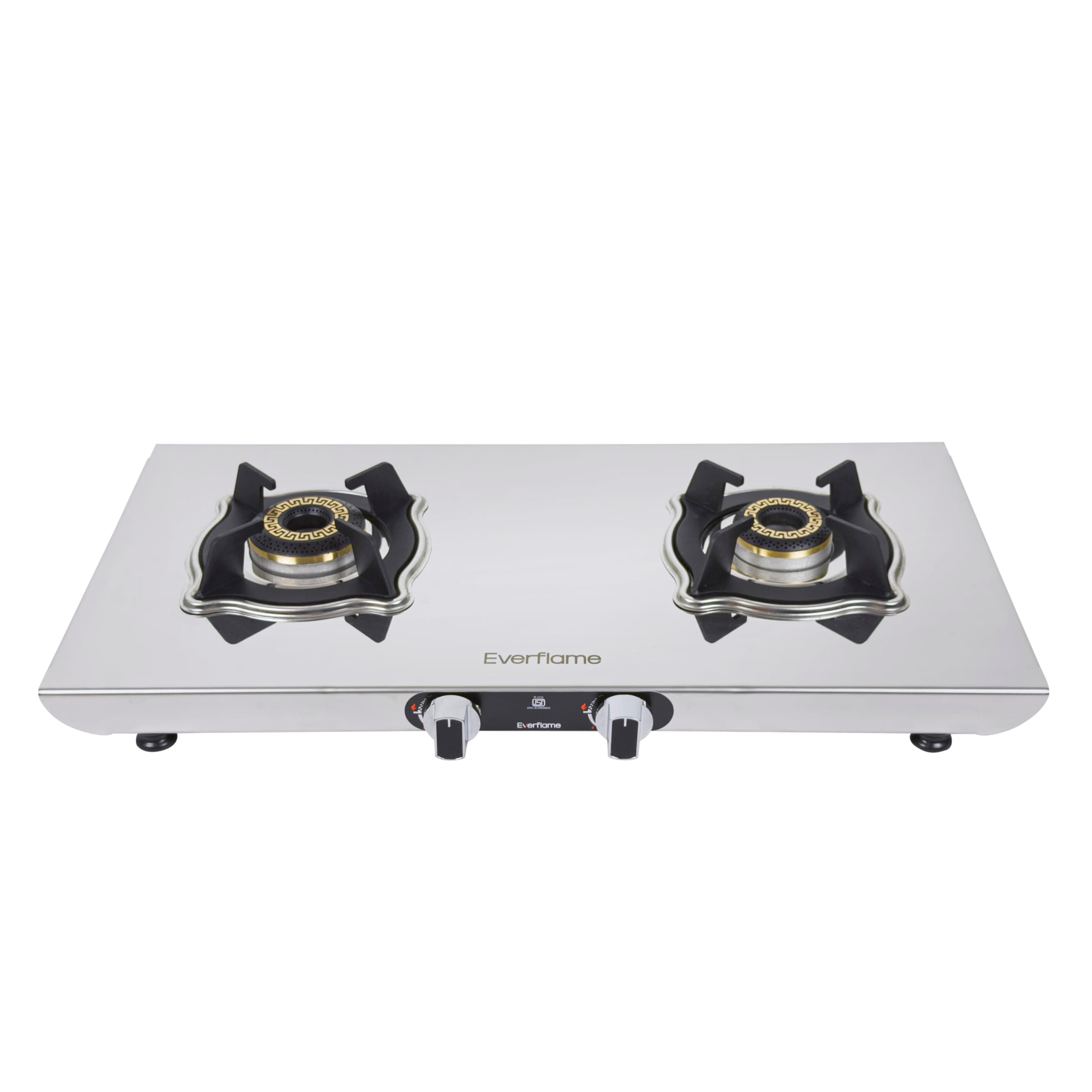 Everflame Marvel 2 Burner Gas Stove | ISI Certified SS Cooktop | 6G Series Brass Burner | Manual Ignition | 5 Years Warranty on Body & Burners + 2 Year Comprehensive Warranty | Doorstep Service