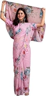 Kashmora Pure Chiffon Ombre Lavender Abstract Printed Designer Saree with Unstitched Blouse Piece for Women | Stylish & Elegant Design | Ideal for Weddings, Parties & Special Occasions(KALKI-LVNDR)