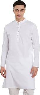 Amazon Brand - Symbol Men's 100% Cotton Solid Long Length Casual Kurta - Regular Fit (Available in Plus Sizes)