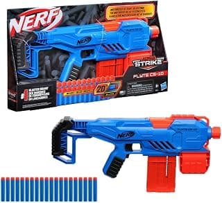 Nerf Alpha Strike Flyte Cs-10 Motorised Blaster 10-Dart Clip-Fed Blasting 20 Official Nerf Elite Darts Toys for Kids, Teens, Adults, Toys for Boys & Girls,Multicolor