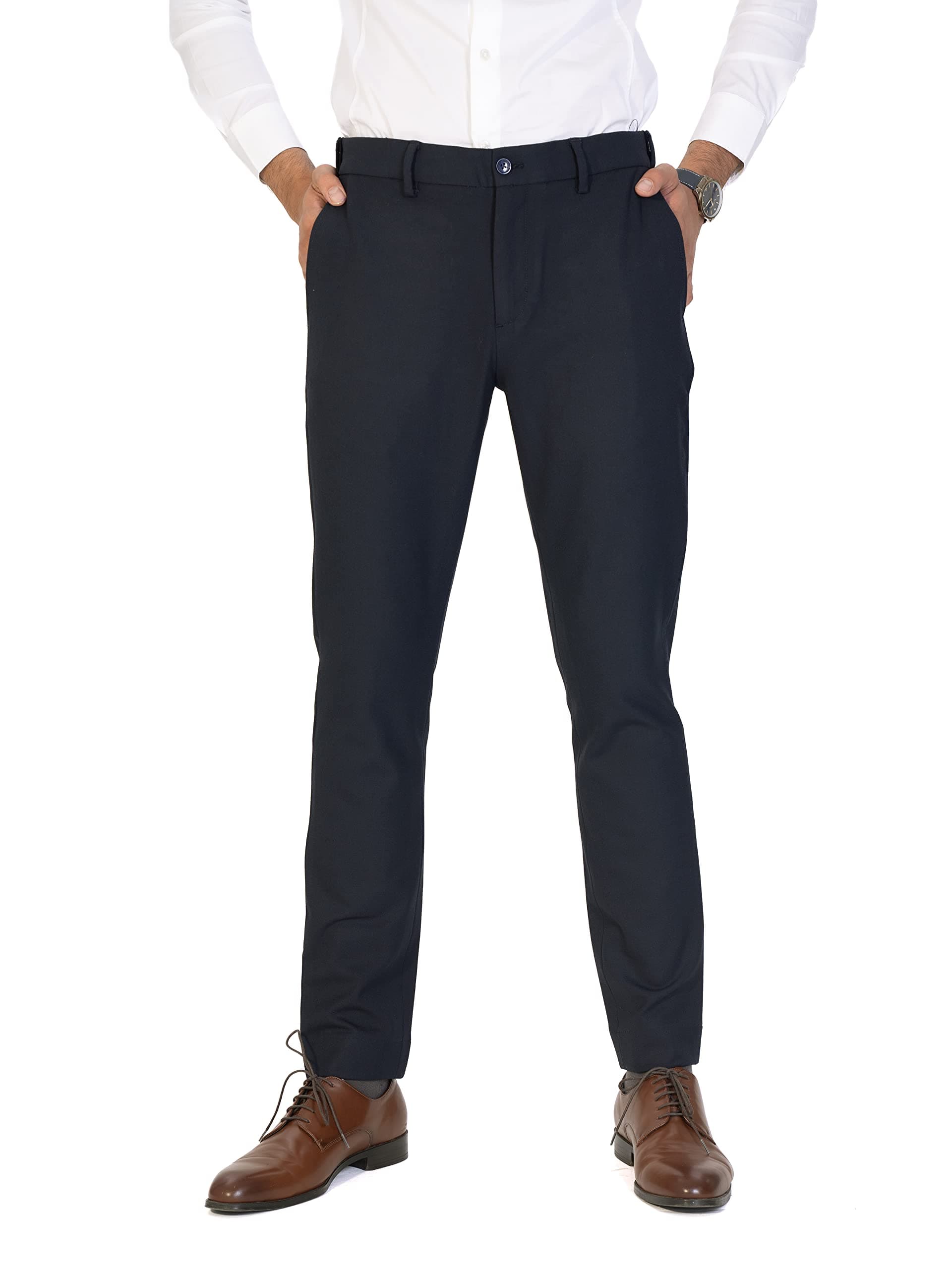 The Pant Project Luxury PV Lycra Stretchable Formal Checks Pants for Men | Stylish Slim Fit Men's Wear Trousers for Office or Party