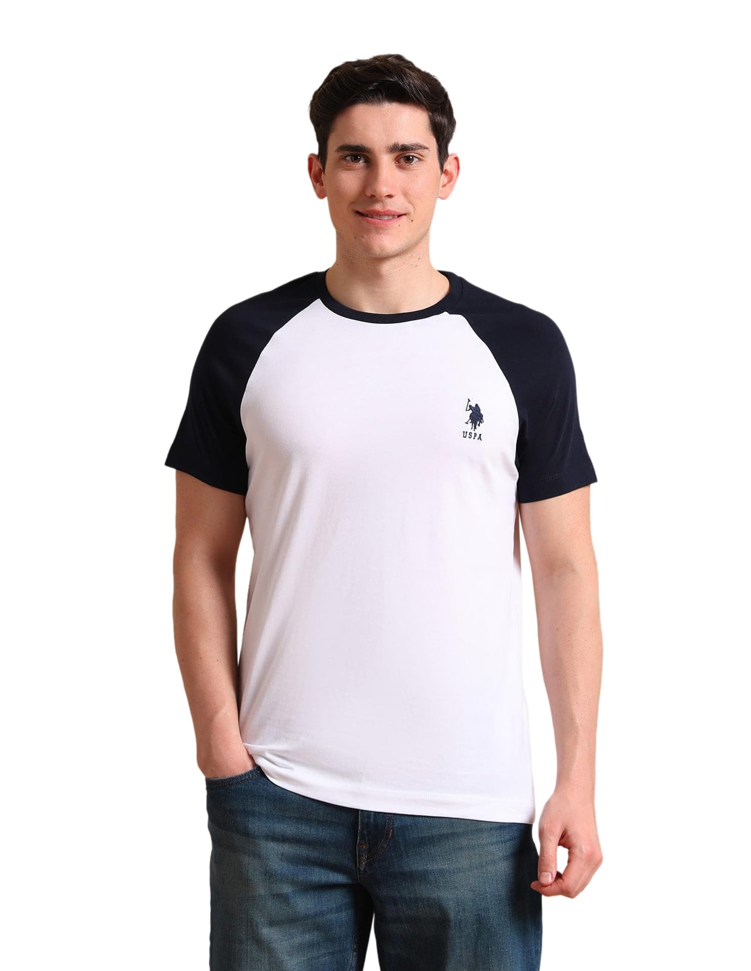 U.S. POLO ASSN. Knitted Cotton T-Shirts for Men - 100% Cotton, Breathable & Comfortable, Half Sleeves Mens Casual T Shirts