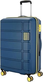 Kamiliant by American Tourister Harrier Zing|Trolley Bag Check-in Large Size (79 cms) for Travel| Hard Case Polypropylene (PP) Suitcase|360° 8-Wheel Spinner Luggage Trolley|Combination Lock|Navy Blue