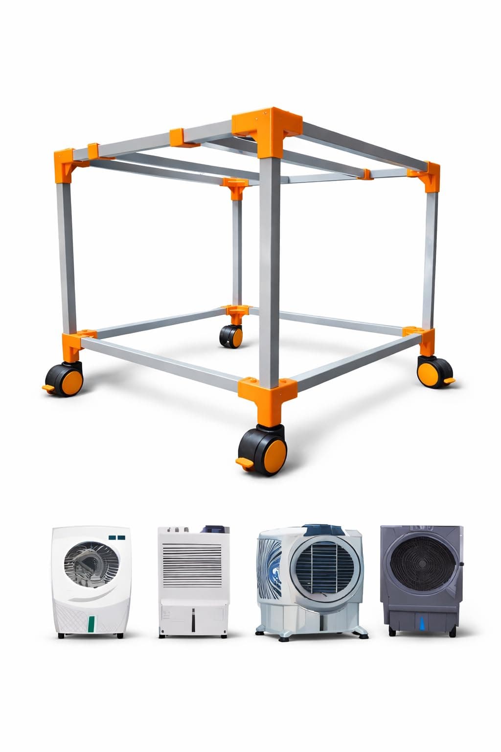 Purnima Marketing PM Air Cooler Trolley/Stand with 360° Wheels - Anti-Rust Powder Coated, Upto 100L Weight Capacity,