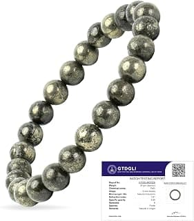 Astrotalk Raw Pyrite Bracelet | Stone of Wealth, Abundance & Protection | Pyrite Stone for Wealth, Prosperity & Good Luck | Healing Crystal Bracelet for Man & Woman | Gift for Man & Woman