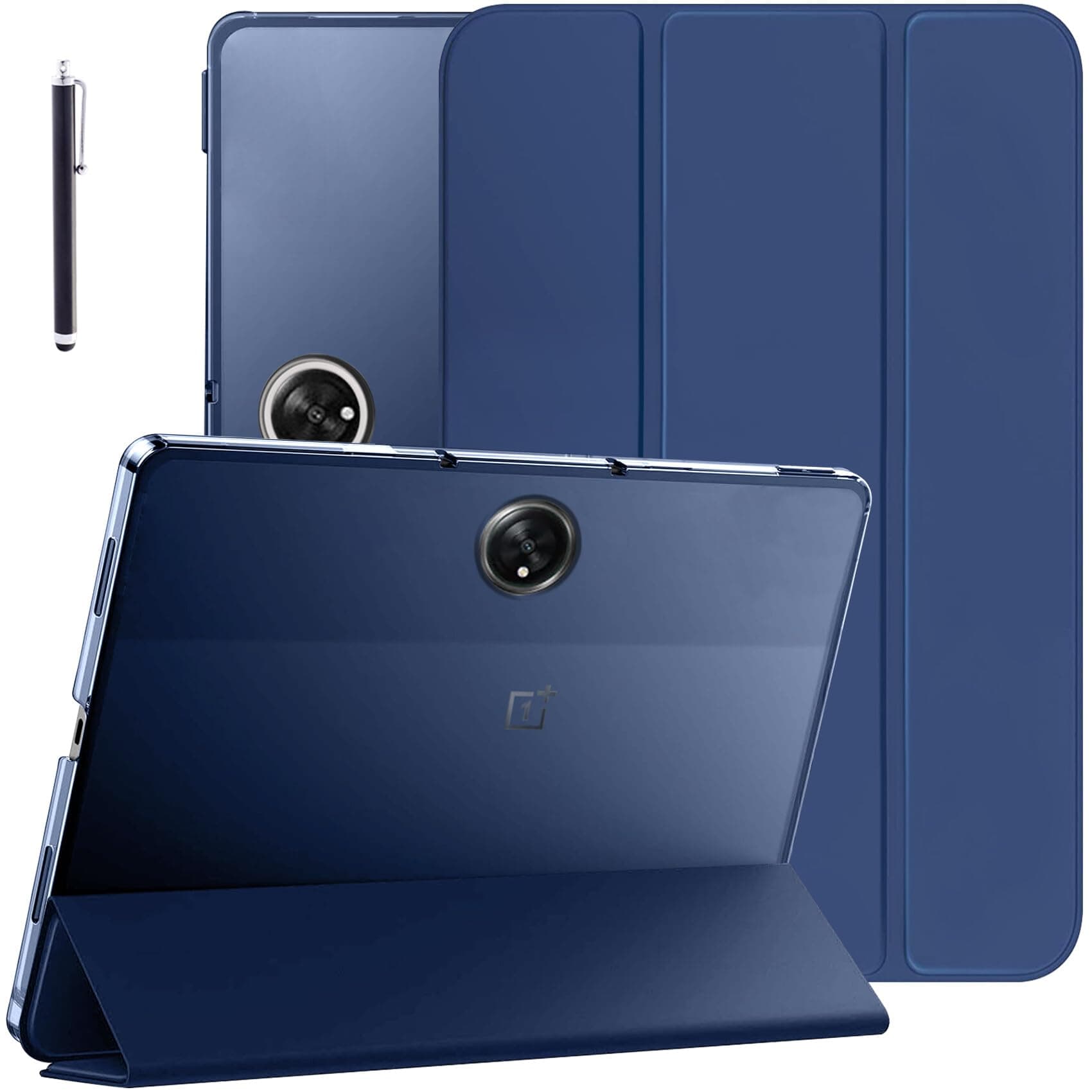Robustrion Cover for OnePlus Pad Lite 11 inch Cover Case, Trifold Flip Cover Case for OnePlus Pad Lite Tablet Cover 11" with Translucent Back - Navy