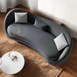 Cozy 3 Seater Curved Sofa – Perfect for Relaxing and Entertaining in Style! (Dark Grey)