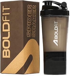 Boldfit Spider Gym Shaker Bottle, Shakers for Protein Shake with 2 Storage Compartment Gym protein shaker for workout