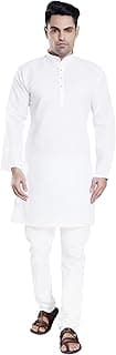 DIVISIVE Men's Plain Cotton Blend Linen Slim Fit Kurta Pyjama Set