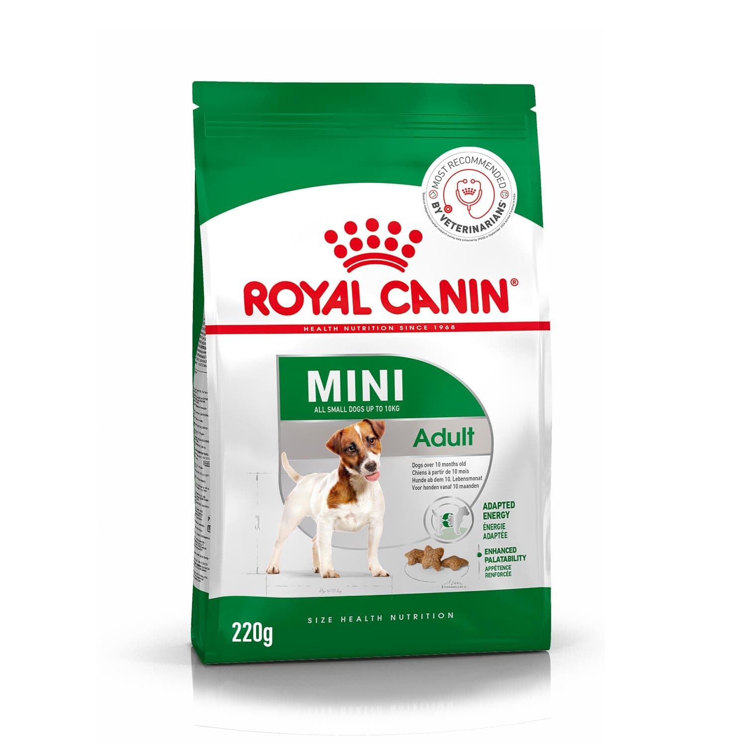 Royal Canin Mini Adult Dog Food, Dry Food, Supports Weight Management & Digestive Health, Promotes Overall Development, 220 Grams