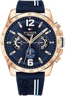 Tommy Hilfiger(トミーヒルフィガー) Silicone Analog Decker Blue Dial Men's Watch 1791474 with Blue Belt